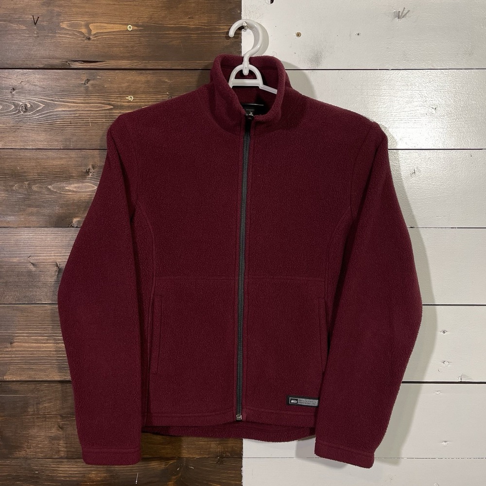 Vintage REI Burgundy Fleece Full Zip Jacket